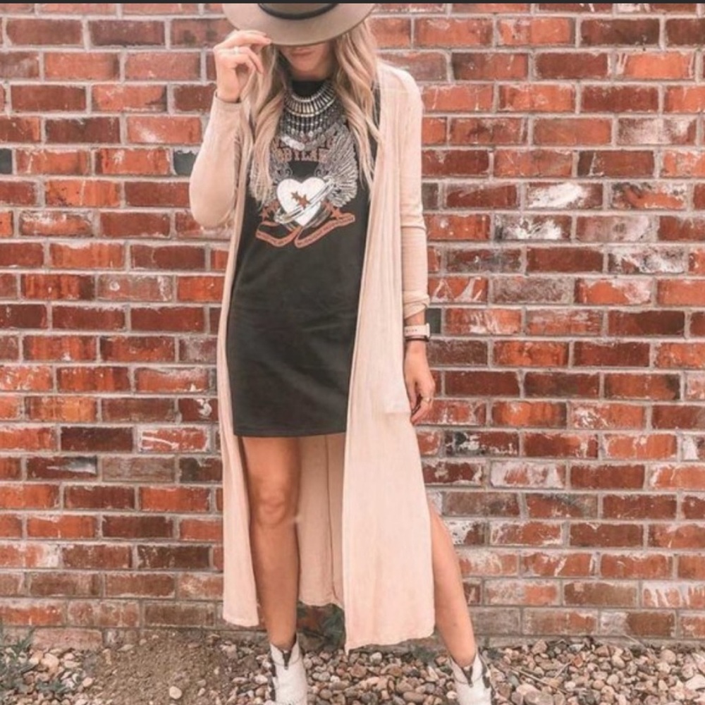 Dancing Outlaw Boho Graphic Tee Tank Dress NEW - Picture 2 of 11